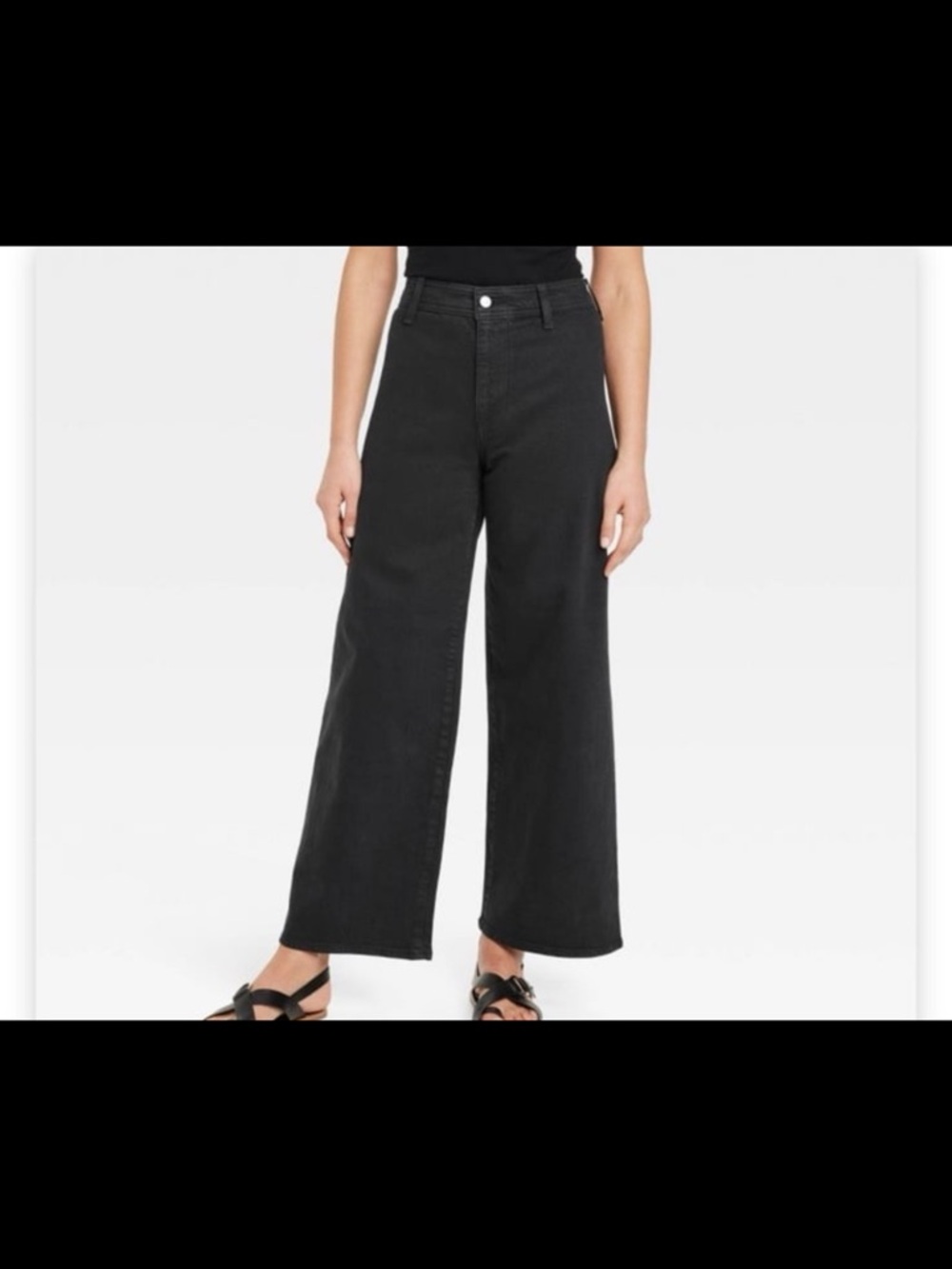 Universal Thread Sailor Wide Leg High Rise washed black jeans Sz 4 - Picture 10 of 10